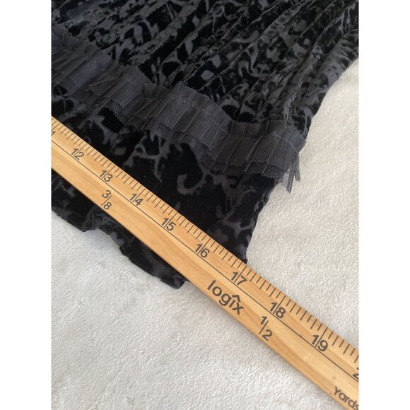 Crushed burnt Velvet Cardigan Whimsigoth Sheer Ruffle Trim & Button Front Size L - Picture 5 of 11